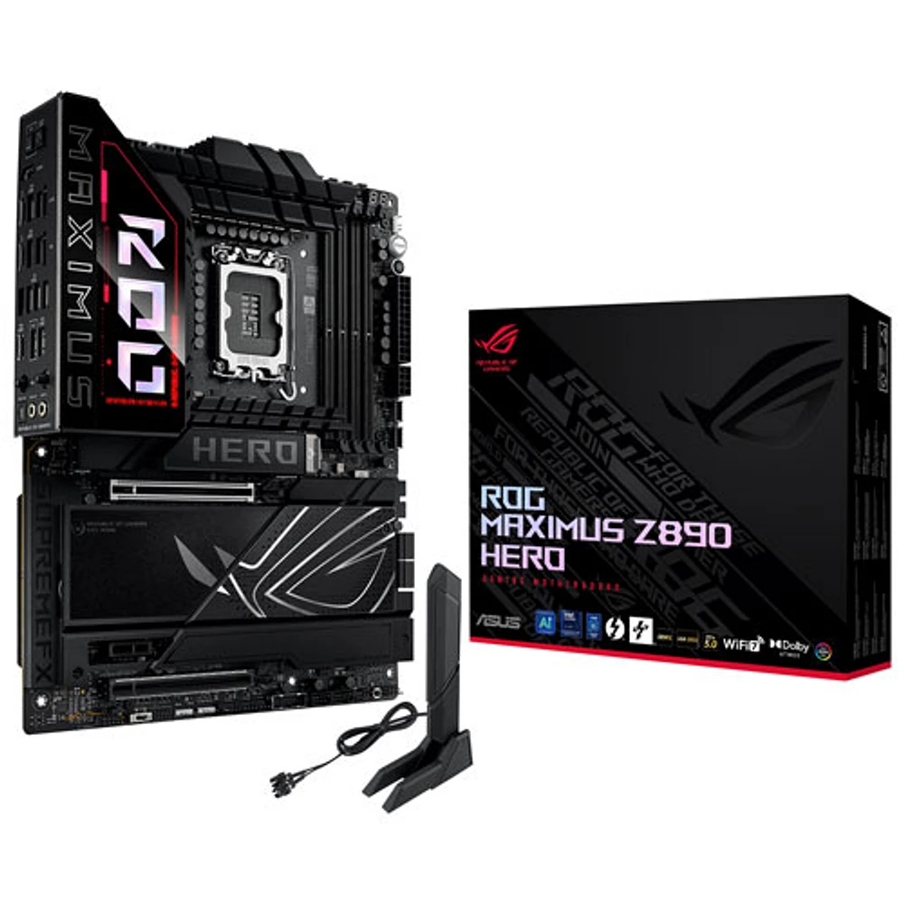 Carte mère ROG MAXIMUS Z890 HERO Wi-Fi ATX DDR5 d'ASUS avec LGA 1851 d'Intel pour processeurs Core Ultra d'Intel (série 2)