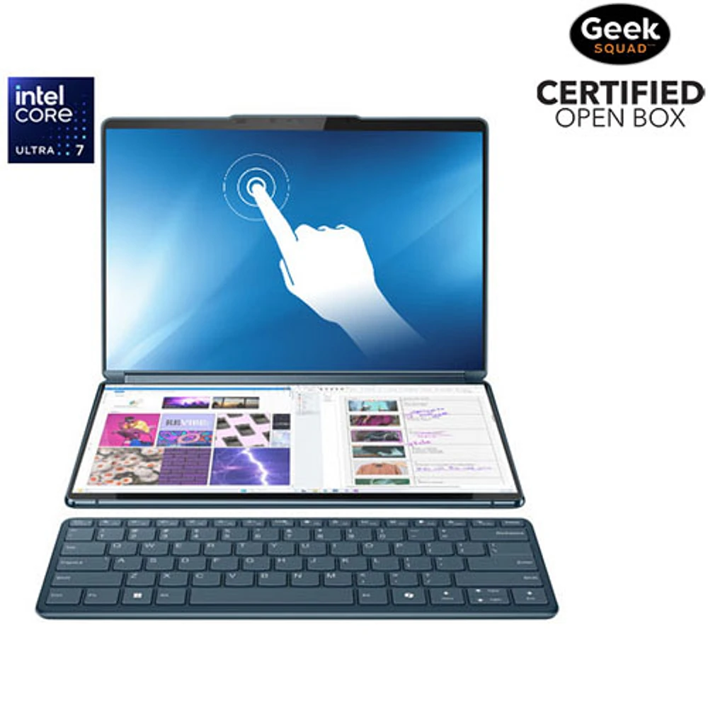Boîte ouverte - Portable 2-en-1 à écran tactile de 13,3 po Yoga Book 9i de Lenovo - Sarcelle (Core Ultra 7 155U d'Intel/SSD 1 To/RAM 16 Go)