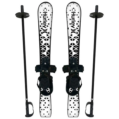 Skis pour jeunes débutants de Hurley - Noir/Blanc