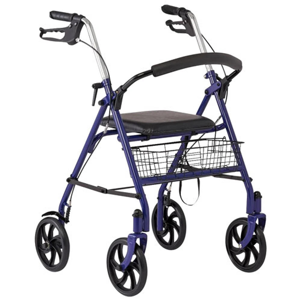 Marchette repliable à roulettes en acier peint par pulvérisation avec panier Basic de Medline