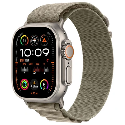 Apple Watch Ultra 2 (GPS + cellulaire) avec boîtier de 49 mm en titane et bracelet alpin olive par Koodo - Grand 165-210 mm - Paiement Balance mensuel