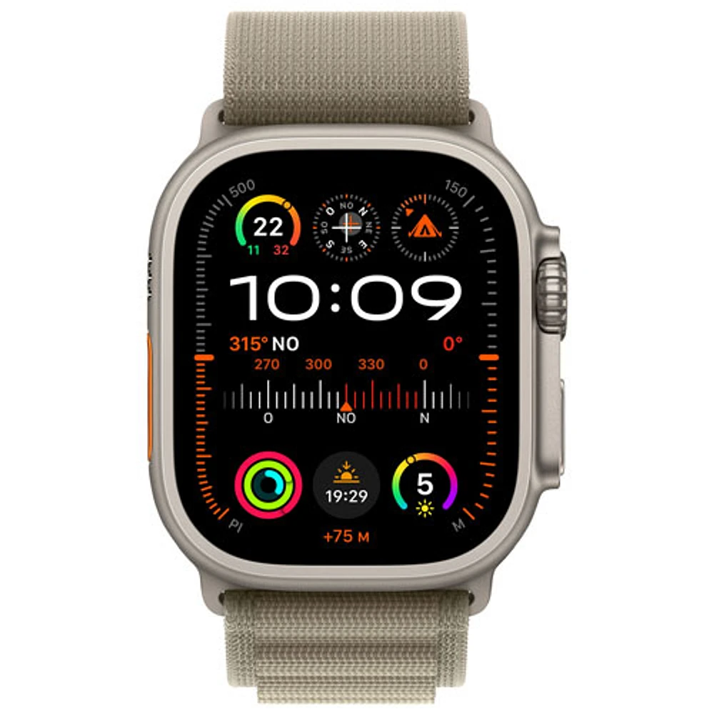 Apple Watch Ultra 2 (GPS + cellulaire) avec boîtier de 49 mm en titane et bracelet alpin olive par Koodo - Grand 165-210 mm - Paiement Balance mensuel