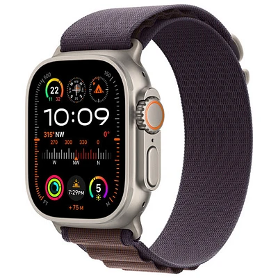 Apple Watch Ultra 2 (GPS + Cellular) avec boîtier de 49 mm en titane et bracelet alpin indigo par Koodo - Grand 165-210 mm - Paiement Balance mensuel