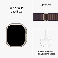 Apple Watch Ultra 2 (GPS + Cellular) avec boîtier de 49 mm en titane et bracelet alpin indigo par Koodo - Grand 165-210 mm - Paiement Balance mensuel