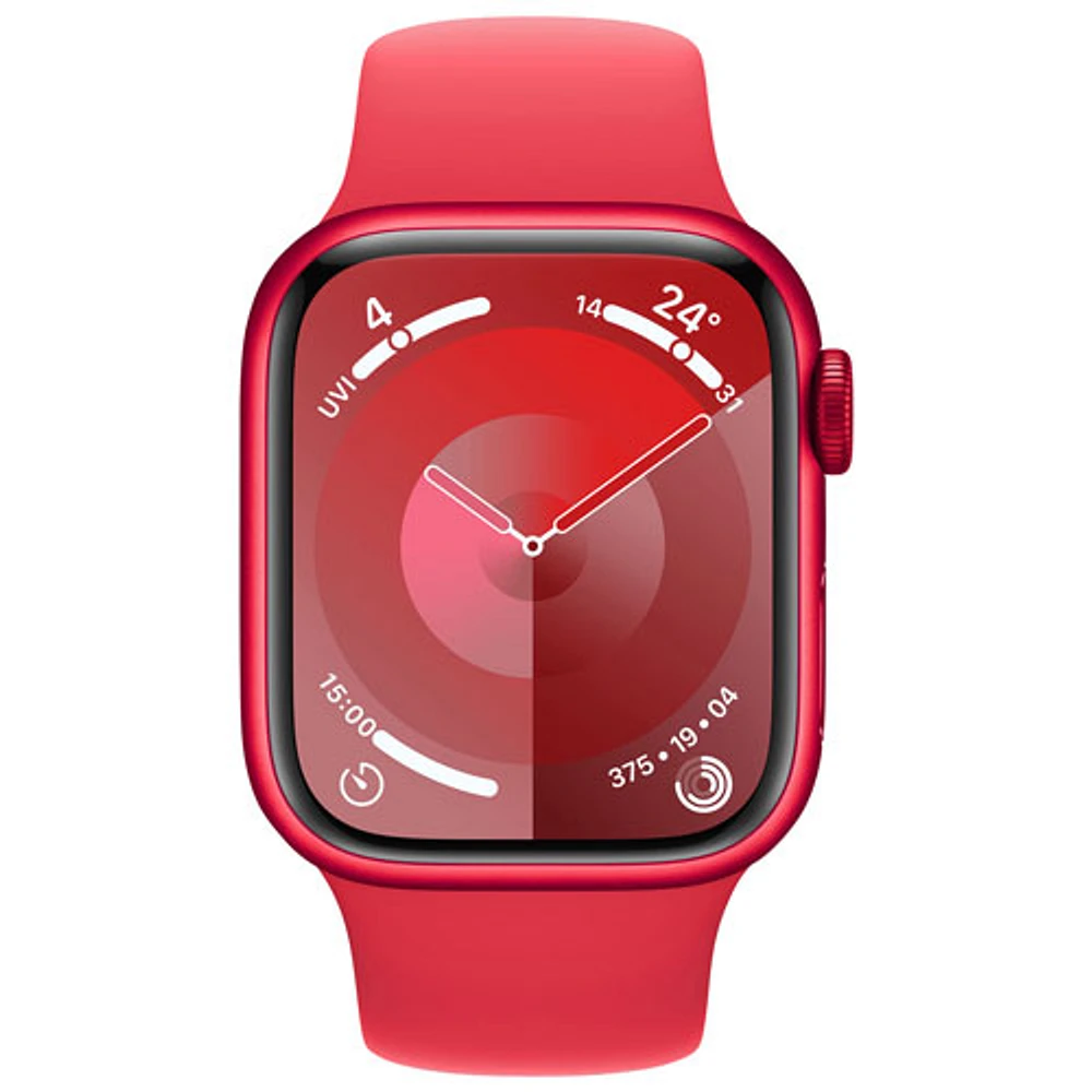 Apple Watch Series 9 (GPS + cellulaire) avec boîtier de mm en aluminium (PRODUCT)RED et bracelet sport (PRODUCT)RED par Koodo - Moyen/Grand - mm