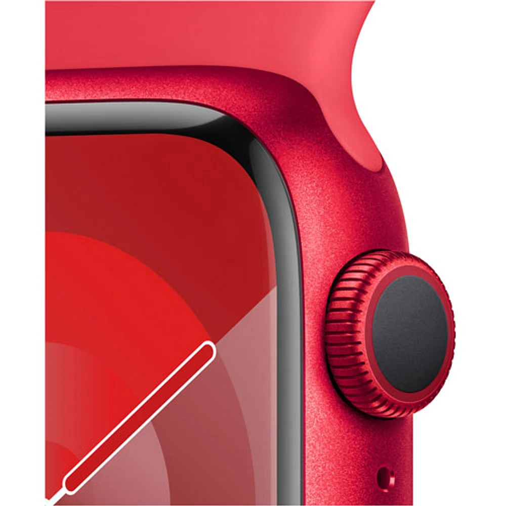 Apple Watch Series 9 (GPS + cellulaire) avec boîtier de mm en aluminium (PRODUCT)RED et bracelet sport (PRODUCT)RED par Koodo - Moyen/Grand - mm