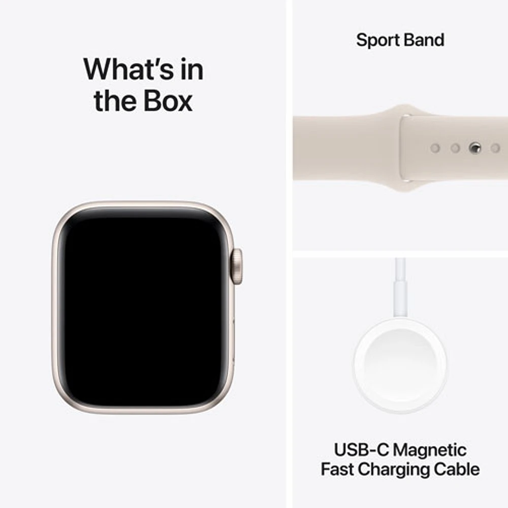 Apple Watch SE (GPS + cellulaire) de 44 mm avec boîtier en aluminium comète et bracelet sport comète par Koodo - Moyen/Grand - Paiement Balance mensuel