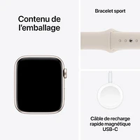 Apple Watch SE (GPS + cellulaire) de 44 mm avec boîtier en aluminium comète et bracelet sport comète par Koodo - Moyen/Grand - Paiement Balance mensuel