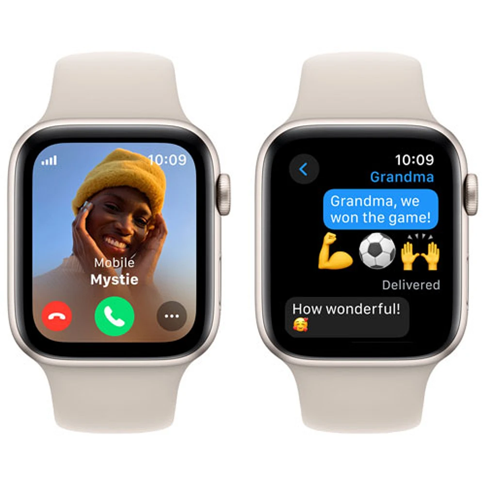 Apple Watch SE (GPS + cellulaire) de 44 mm avec boîtier en aluminium comète et bracelet sport comète par Koodo - Moyen/Grand - Paiement Balance mensuel