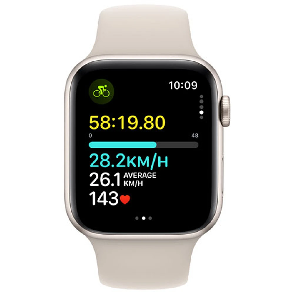 Apple Watch SE (GPS + cellulaire) de 44 mm avec boîtier en aluminium comète et bracelet sport comète par Koodo - Moyen/Grand - Paiement Balance mensuel