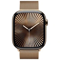 Koodo Apple Watch Series 10 (GPS + Cellular) 46mm Gold Titanium Case with Gold Milanese Loop - / Medium