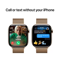 Koodo Apple Watch Series 10 (GPS + Cellular) 46mm Gold Titanium Case with Gold Milanese Loop - / Medium