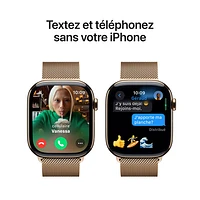 Koodo Apple Watch Series 10 (GPS + Cellular) 46mm Gold Titanium Case with Gold Milanese Loop - / Medium