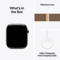 Koodo Apple Watch Series 10 (GPS + Cellular) 46mm Gold Titanium Case with Gold Milanese Loop - / Medium