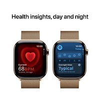 Koodo Apple Watch Series 10 (GPS + Cellular) 46mm Gold Titanium Case with Gold Milanese Loop - / Medium