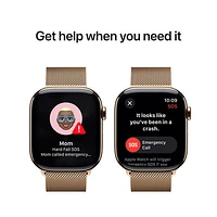 Koodo Apple Watch Series 10 (GPS + Cellular) 46mm Gold Titanium Case with Gold Milanese Loop - / Medium