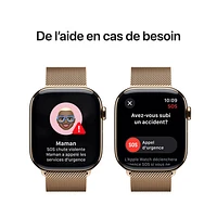 Koodo Apple Watch Series 10 (GPS + Cellular) 46mm Gold Titanium Case with Gold Milanese Loop - / Medium