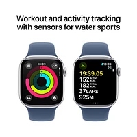 Koodo Apple Watch Series 10 (GPS + Cellular) 42mm Silver Aluminum Case with Denim Sport Band - / Medium