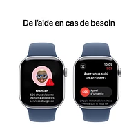Koodo Apple Watch Series 10 (GPS + Cellular) 42mm Silver Aluminum Case with Denim Sport Band - / Medium