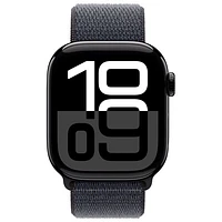 Apple Watch Series 10 (GPS + Cellulaire) avec boîtier de mm en aluminium noir de jais et bracelet sport à rabat encre par Koodo