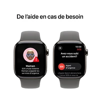 Koodo Apple Watch Series 10 (GPS + Cellular) 42mm Natural Titanium Case with Stone Grey Sport Band - / Medium