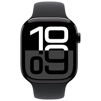 Koodo Apple Watch Series 10 (GPS + Cellular) 46mm Jet Black Aluminum Case with Black Sport Band - / Medium