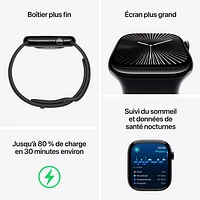 Apple Watch Series 10 (GPS + cellulaire) avec boîtier de mm en titane doré et bracelet sport comète par Koodo - Moyen/Grand