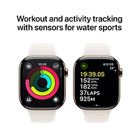 Apple Watch Series 10 (GPS + cellulaire) avec boîtier de mm en titane doré et bracelet sport comète par Koodo - Moyen/Grand