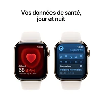 Apple Watch Series 10 (GPS + cellulaire) avec boîtier de mm en titane doré et bracelet sport comète par Koodo - Moyen/Grand