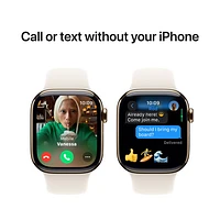 Koodo Apple Watch Series 10 (GPS + Cellular) 42mm Gold Titanium Case with Starlight Sport Band - / Medium