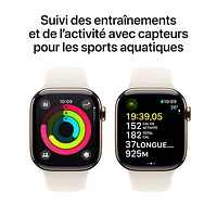 Koodo Apple Watch Series 10 (GPS + Cellular) 42mm Gold Titanium Case with Starlight Sport Band - / Medium