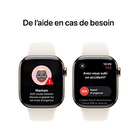 Koodo Apple Watch Series 10 (GPS + Cellular) 42mm Gold Titanium Case with Starlight Sport Band - / Medium