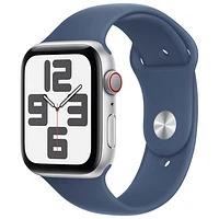 Koodo Apple Watch SE (GPS + Cellular) 44mm Silver Aluminum Case with Denim Sport Band - Medium/Large - Monthly Tab Payment