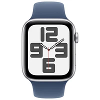 Koodo Apple Watch SE (GPS + Cellular) 44mm Silver Aluminum Case with Denim Sport Band - Medium/Large - Monthly Tab Payment