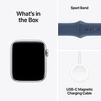 Koodo Apple Watch SE (GPS + Cellular) 44mm Silver Aluminum Case with Denim Sport Band - Medium/Large - Monthly Tab Payment