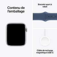 Koodo Apple Watch SE (GPS + Cellular) 44mm Silver Aluminum Case with Denim Sport Band - Medium/Large - Monthly Tab Payment
