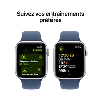 Koodo Apple Watch SE (GPS + Cellular) 44mm Silver Aluminum Case with Denim Sport Band - Medium/Large - Monthly Tab Payment