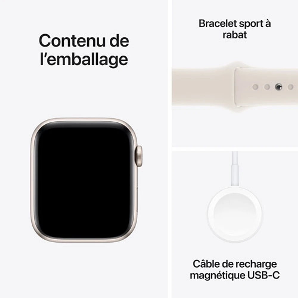 Apple Watch SE (GPS + cellulaire) avec boîtier de mm en aluminium comète et bracelet sport comète par Koodo - Moyen/Grand