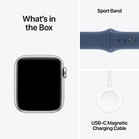 Koodo Apple Watch SE (GPS + Cellular) 40mm Silver Aluminum Case with Denim Sport Band - Medium/Large - Monthly Tab Payment