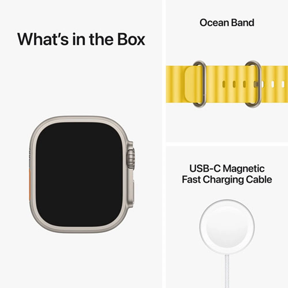 Koodo Apple Watch Ultra (GPS + Cellular) 49mm Titanium Case with Yellow Ocean Band - Monthly Tab Payment