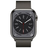 Koodo Apple Watch Series 8 (GPS + Cellular) 45mm Graphite Stainless Steel Case with Graphite Milanese Loop - Medium/Large - Monthly Tab Payment