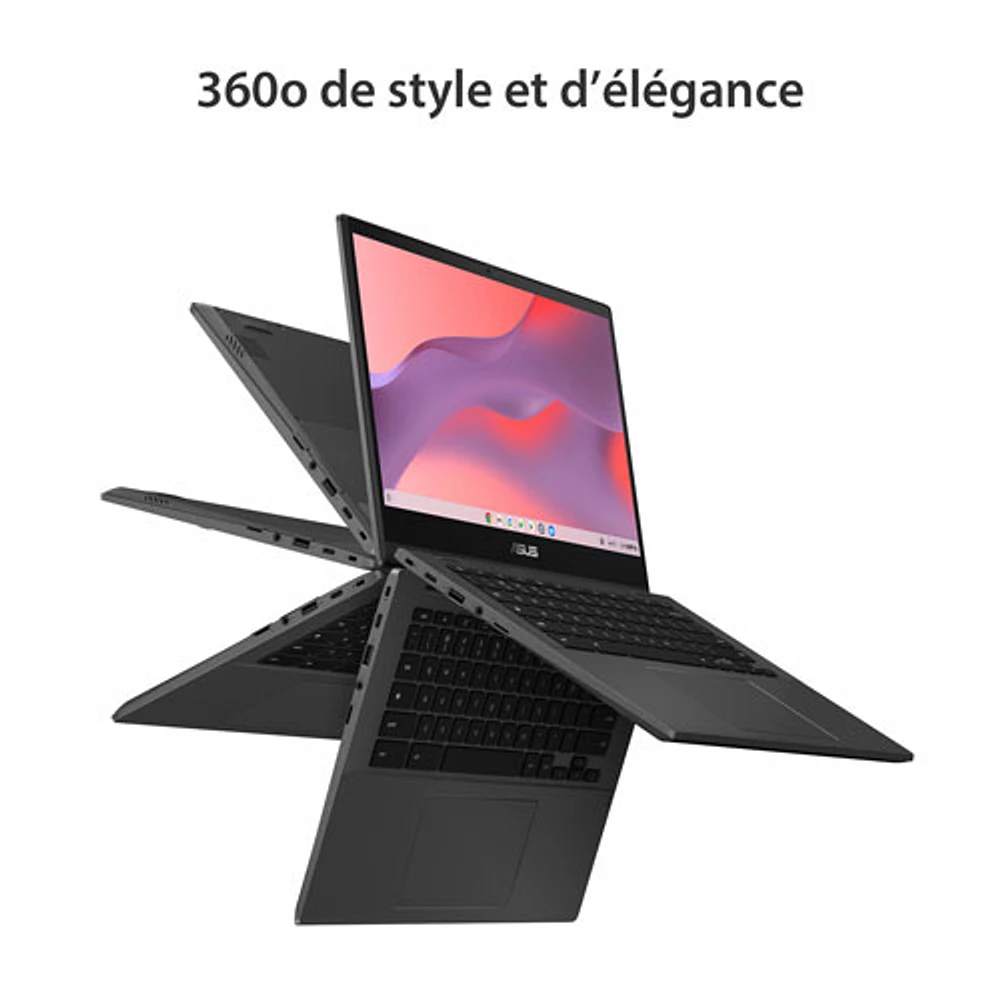 Chromebook 2-en-1 à écran tactile de 14 po CM14 Flip d'ASUS - Gris gravité (Kompanio 520 de MediaTek/RAM 8 Go/SSD 128 Go)