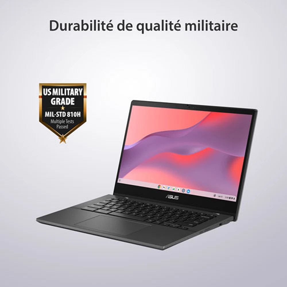 Chromebook 2-en-1 à écran tactile de 14 po CM14 Flip d'ASUS - Gris gravité (Kompanio 520 de MediaTek/RAM 8 Go/SSD 128 Go)