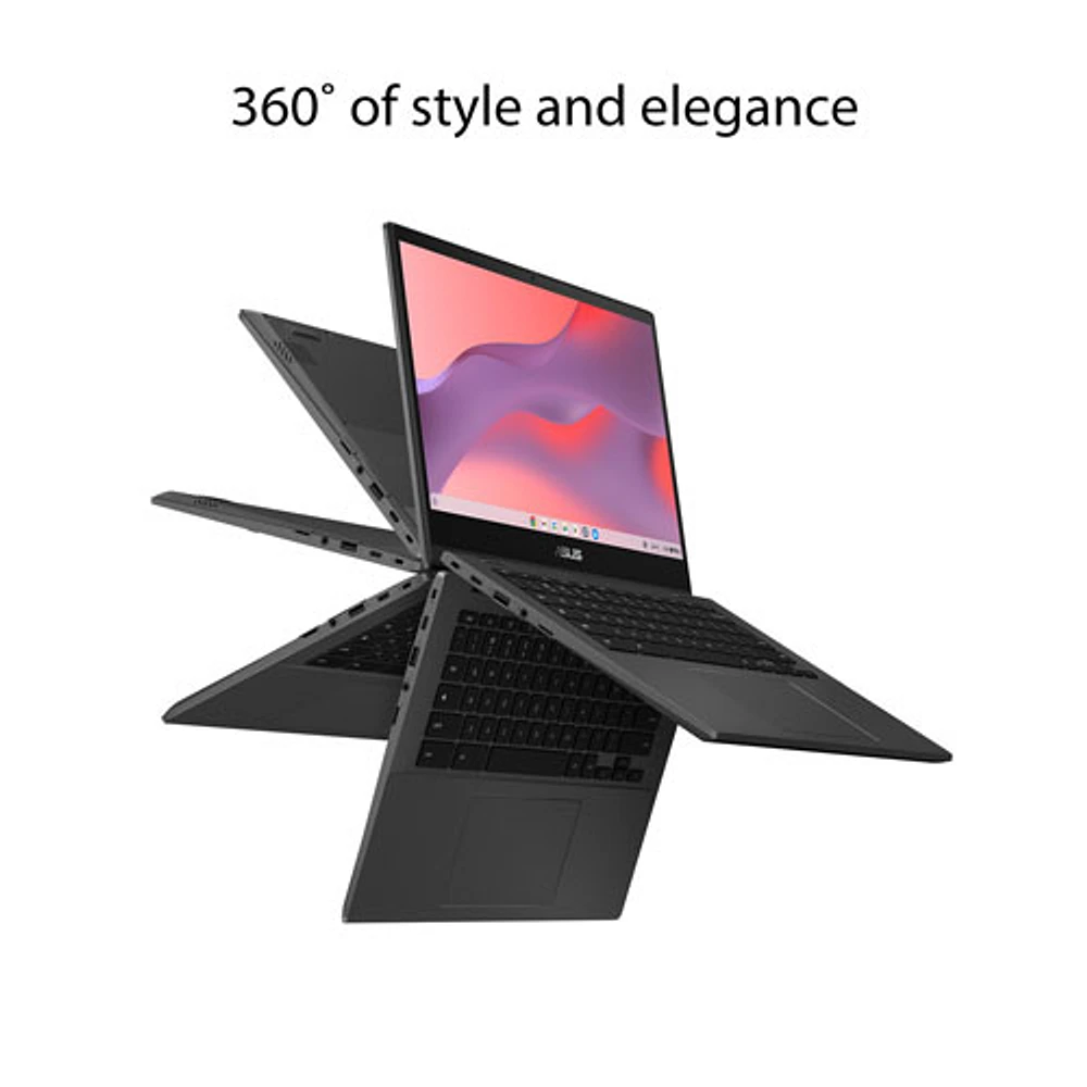Chromebook 2-en-1 à écran tactile de 14 po CM14 Flip d'ASUS - Gris gravité (Kompanio 520 de MediaTek/RAM 8 Go/SSD 128 Go)