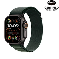 Open Box - Apple Watch Ultra 2 (GPS + Cellular) 49mm Black Titanium Case with Dark Green Alpine Loop - Medium