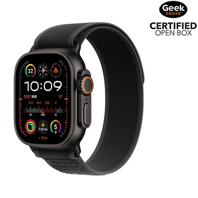Open Box - Apple Watch Ultra 2 (GPS + Cellular) 49mm Black Titanium Case with Black Trail Loop - Medium/Large