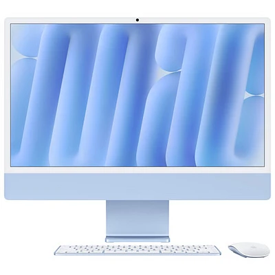 iMac de 24 po d'Apple (automne 2024) - Bleu (puce M4 d'Apple/processeur graphique 10 coeurs/RAM 24 Go/SSD Go