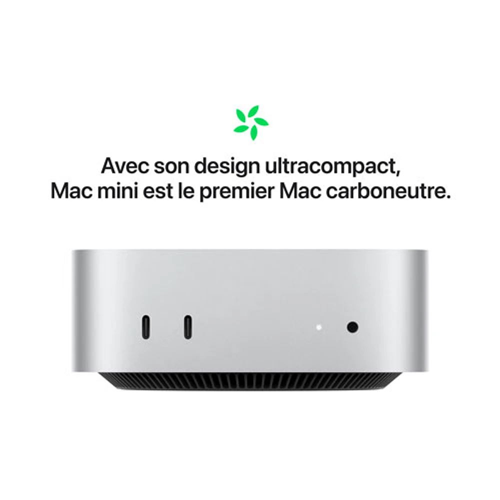 Ordinateur Mac mini de 512 Go d'Apple (MCX44VC/A) avec puce M4 Pro d'Apple à processeur central 12 coeurs/processeur graphique 16 coeurs/RAM 24 Go
