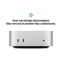 Ordinateur Mac mini de 512 Go d'Apple (MU9E3VC/A) avec puce M4 d'Apple à processeur central 10 coeurs/processeur graphique 10 coeurs/RAM 16 Go