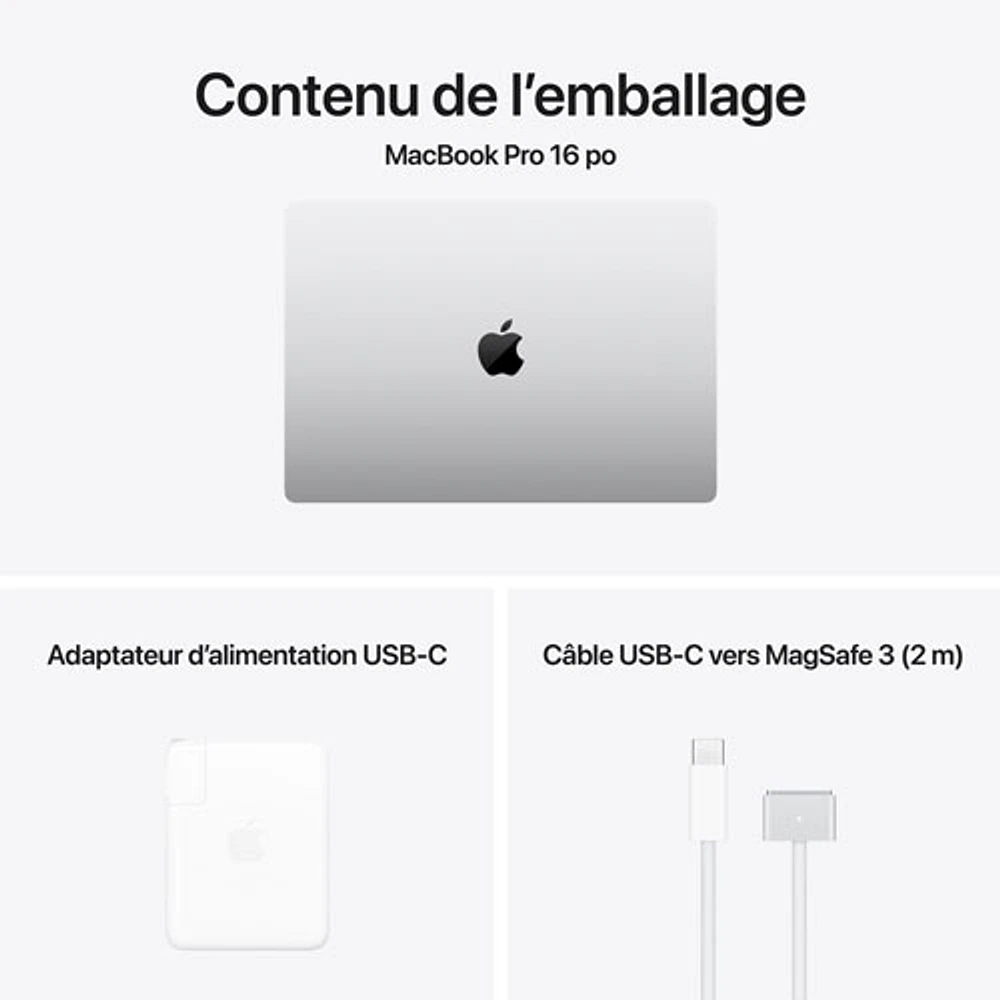 Apple MacBook Pro 16.2" (Fall 2024) - Silver (Apple M4 Pro / 48GB RAM / 512GB SSD) - French